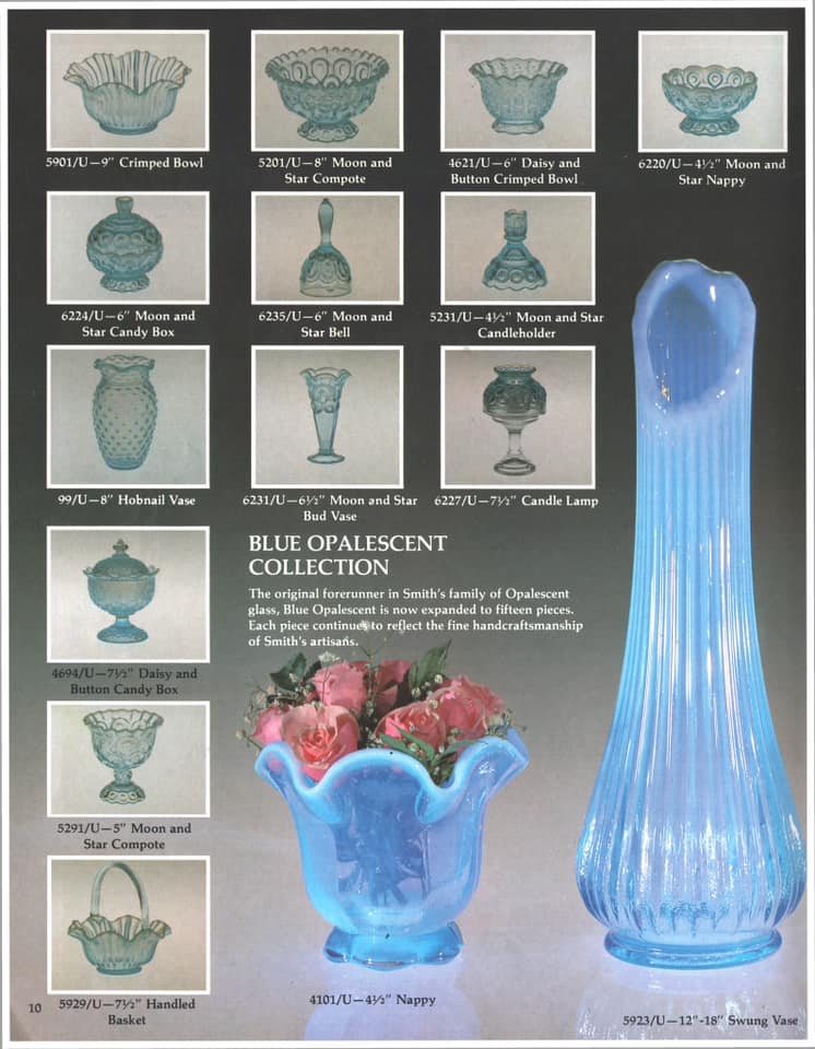 L. E. Miller "Simplicity" Blue Opalescent 4 inch Nappy