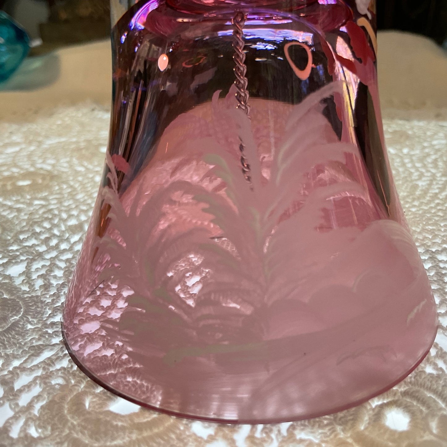 Bohemian Cranberry Crystal Bell