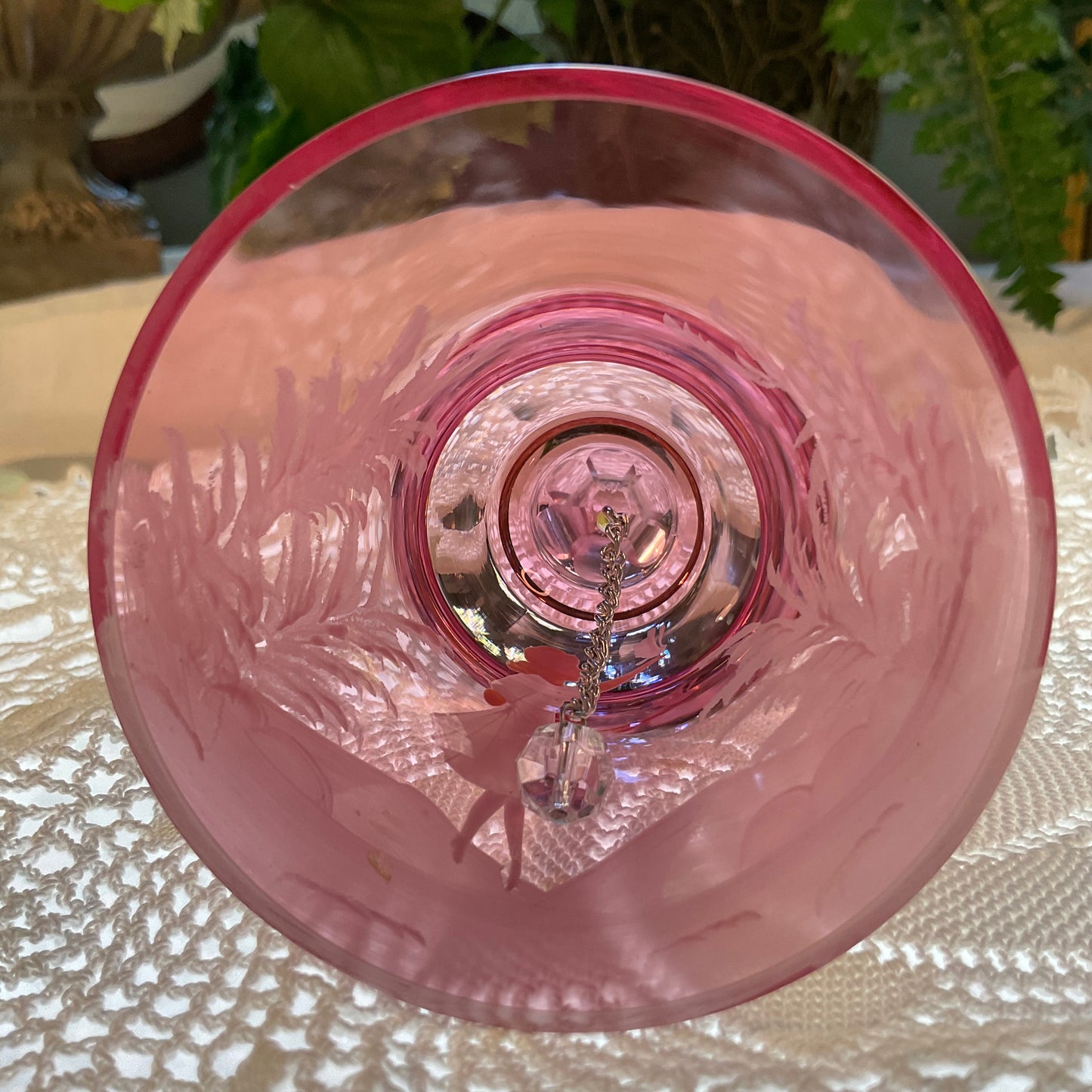 Bohemian Cranberry Crystal Bell