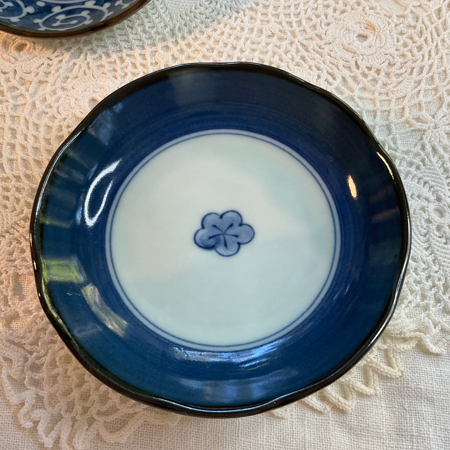 Japanese Blue and White 4" Plates, Set of 2 - Made In Japan