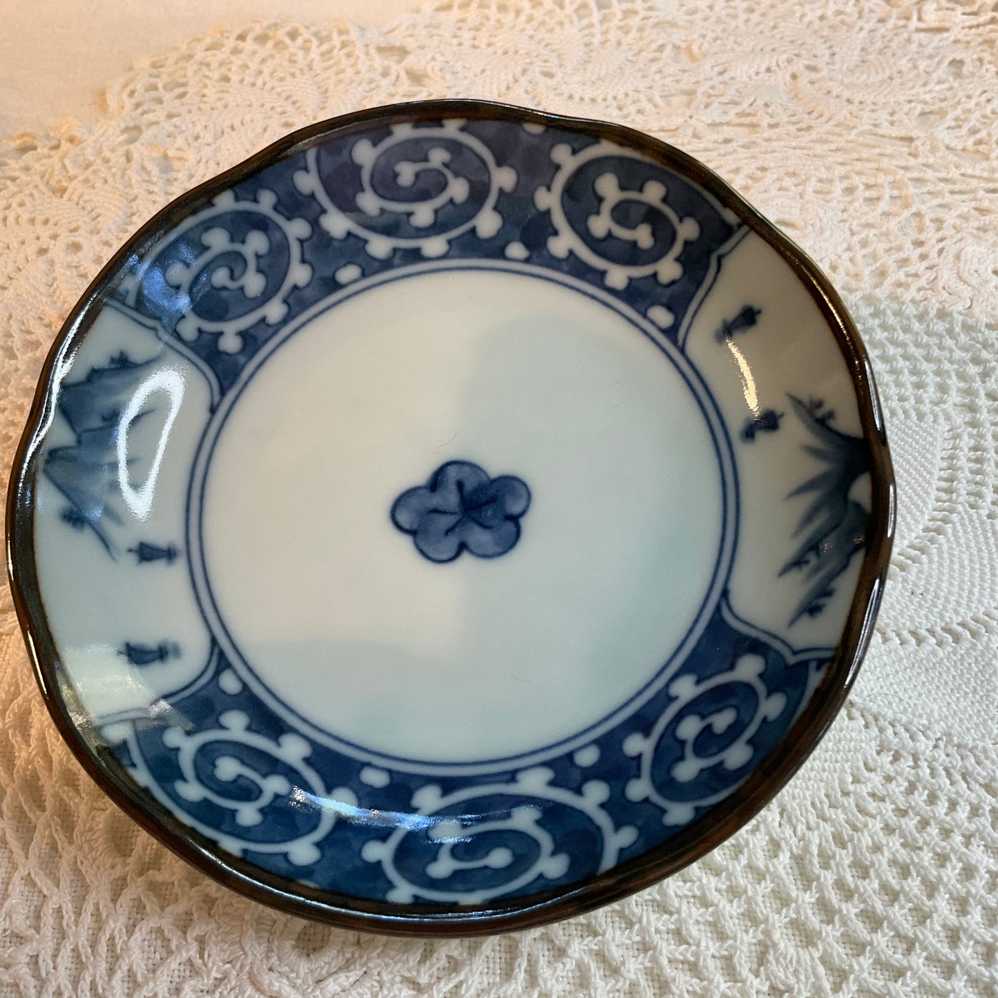 Japanese Blue and White 4" Plates, Set of 2 - Made In Japan