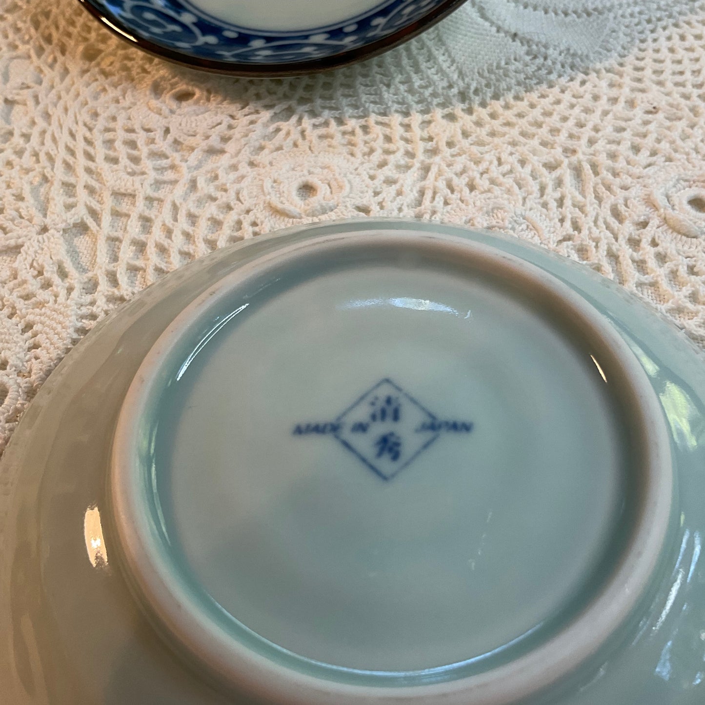 Japanese Blue and White 4" Plates, Set of 2 - Made In Japan