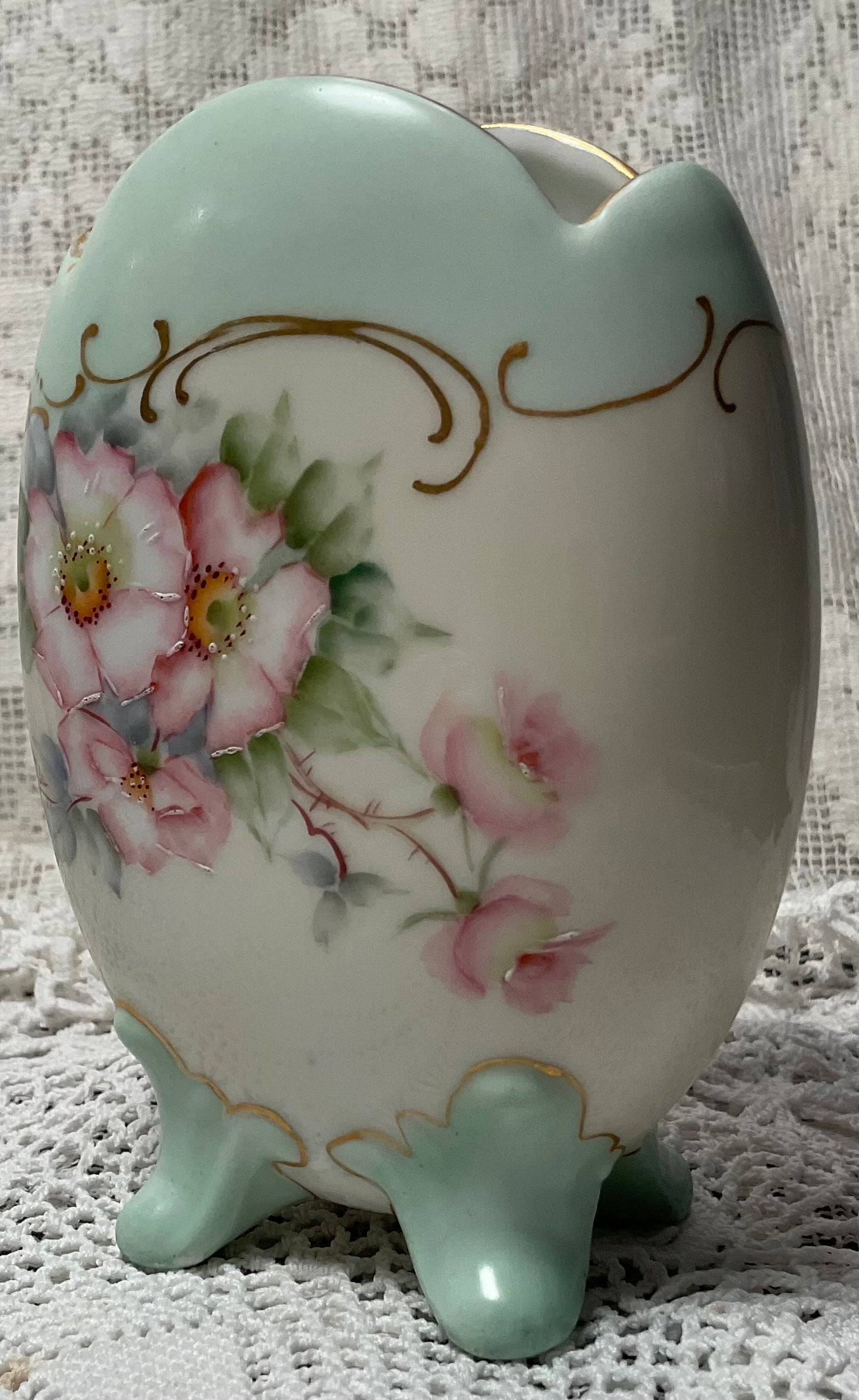 Oval Hand Painted Porcelain Vase