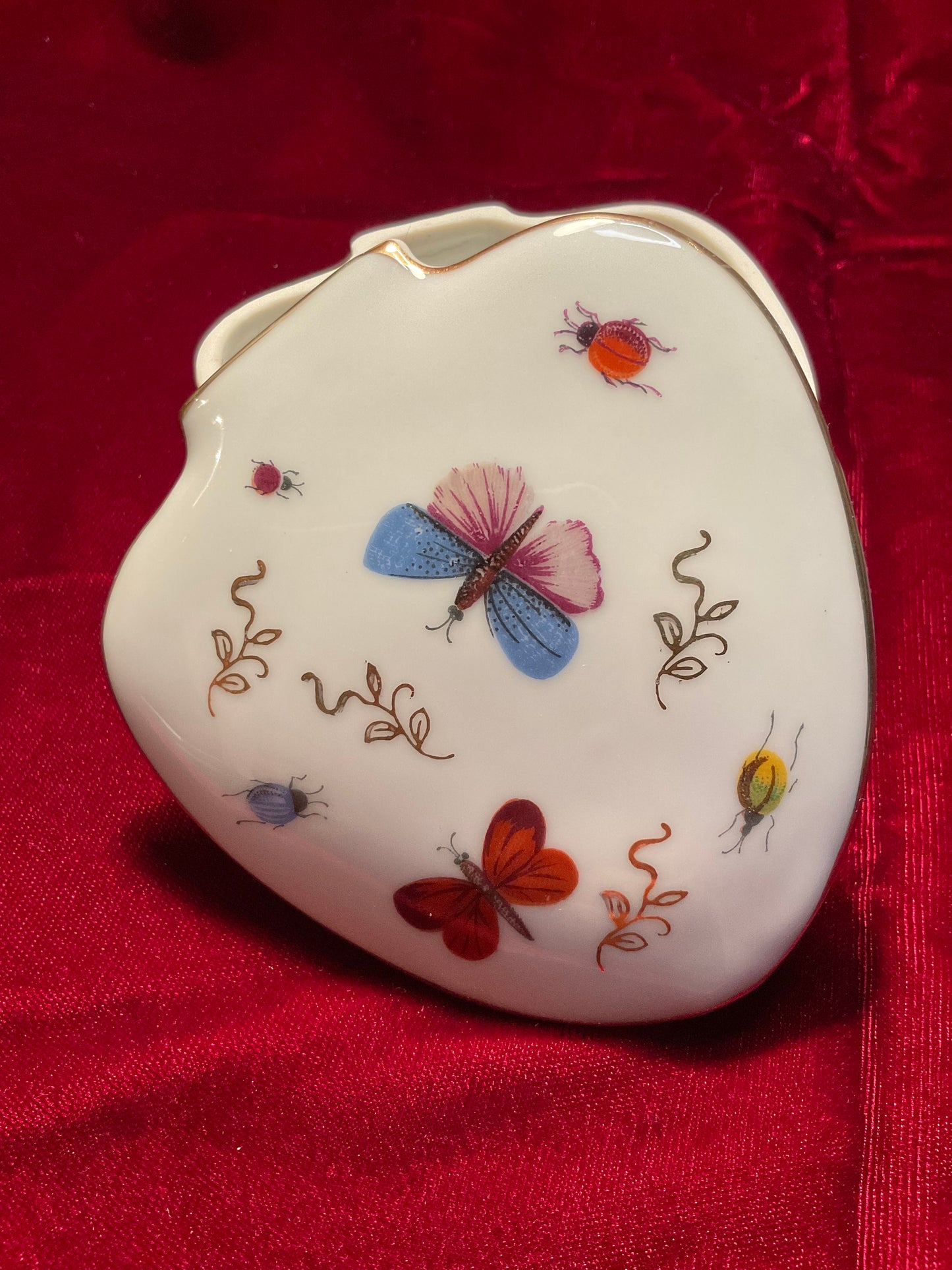 Ardalt Lenwile China Hand Painted Butterfly Trinket Dish