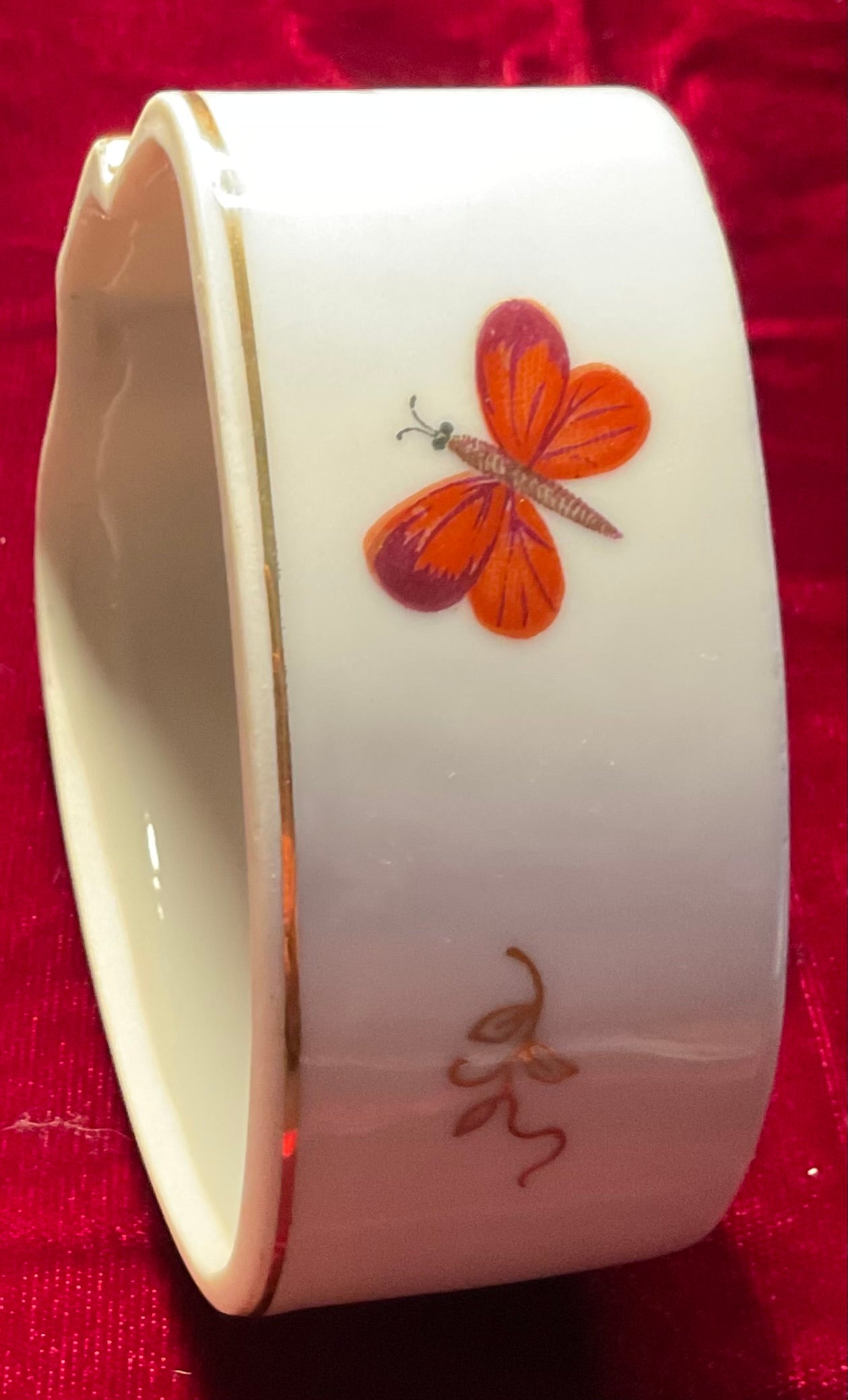 Ardalt Lenwile China Hand Painted Butterfly Trinket Dish