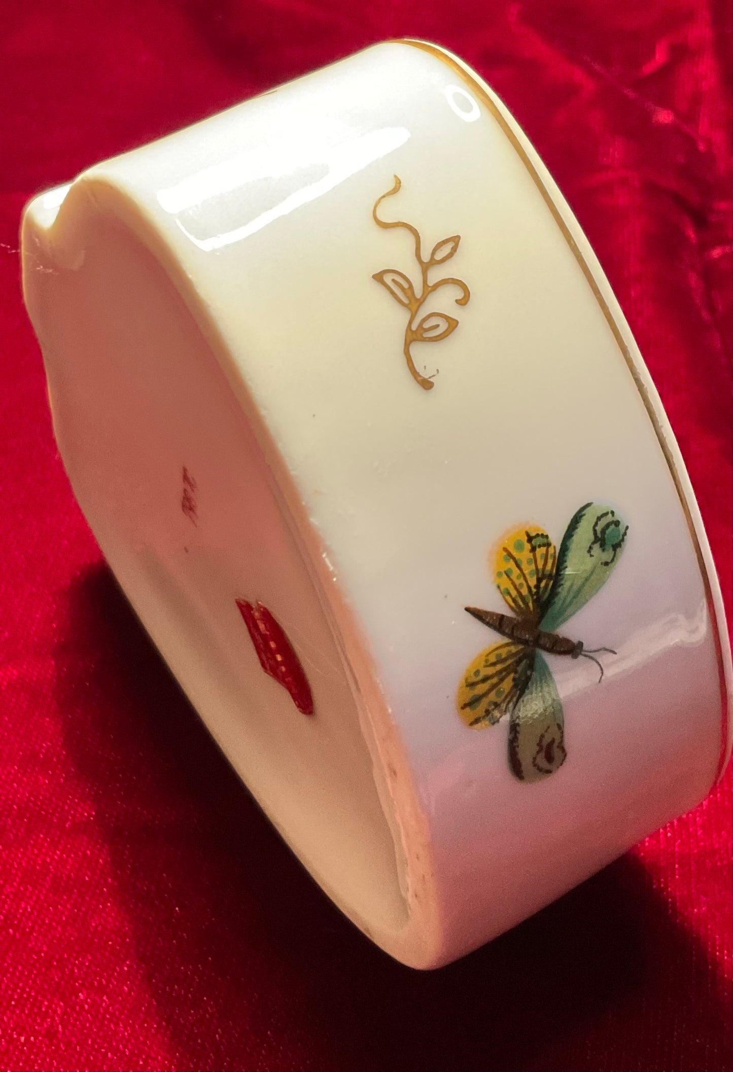 Ardalt Lenwile China Hand Painted Butterfly Trinket Dish