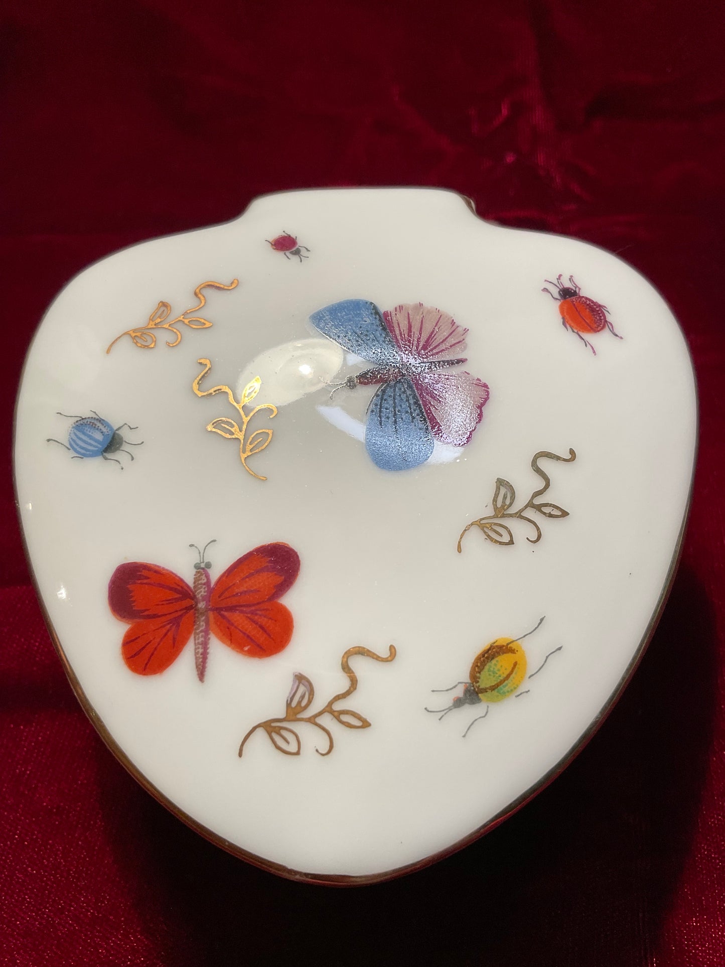 Ardalt Lenwile China Hand Painted Butterfly Trinket Dish