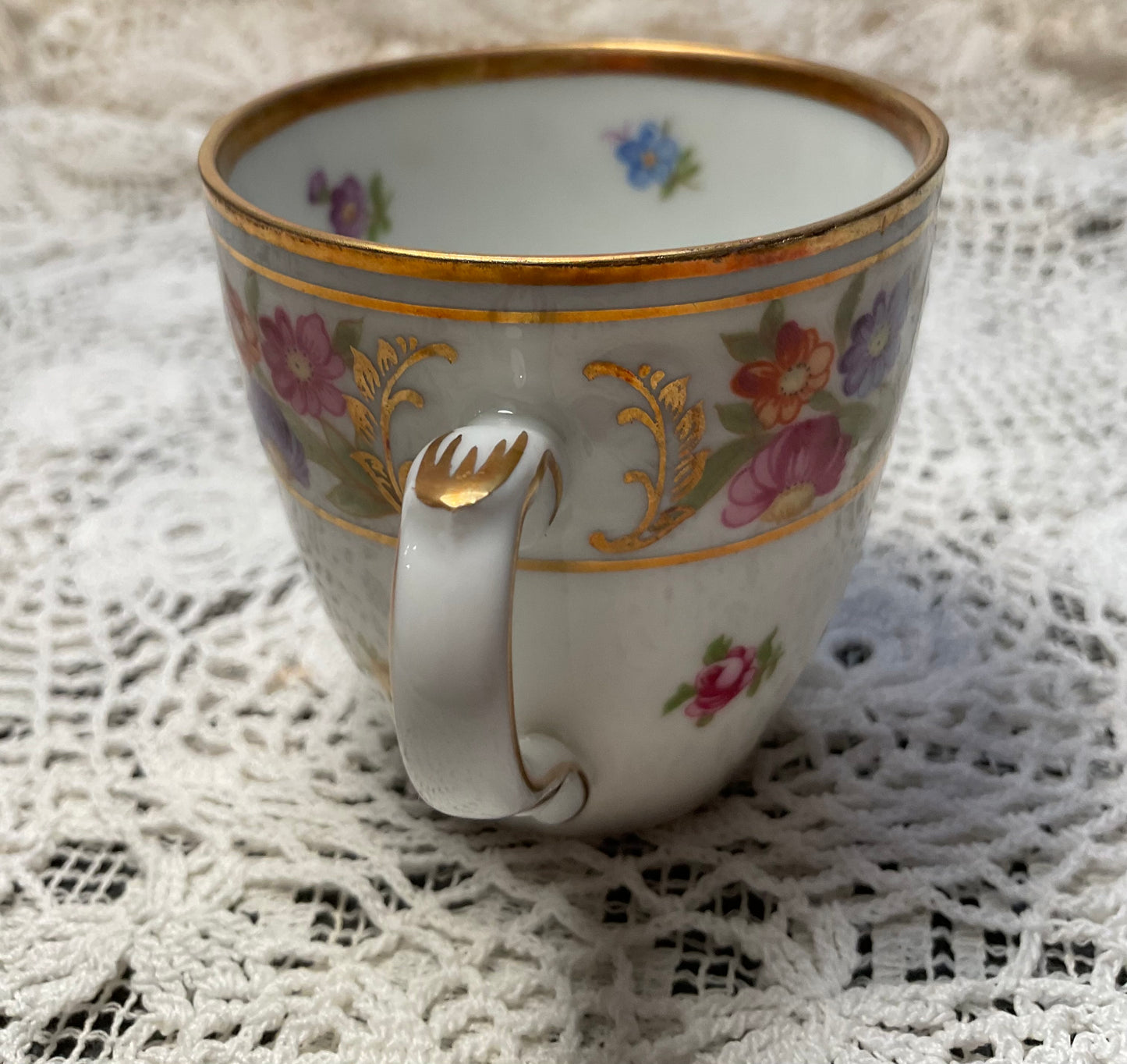 "Empress Dresden Flowers" Demitasse Cup & Saucer by Schumann