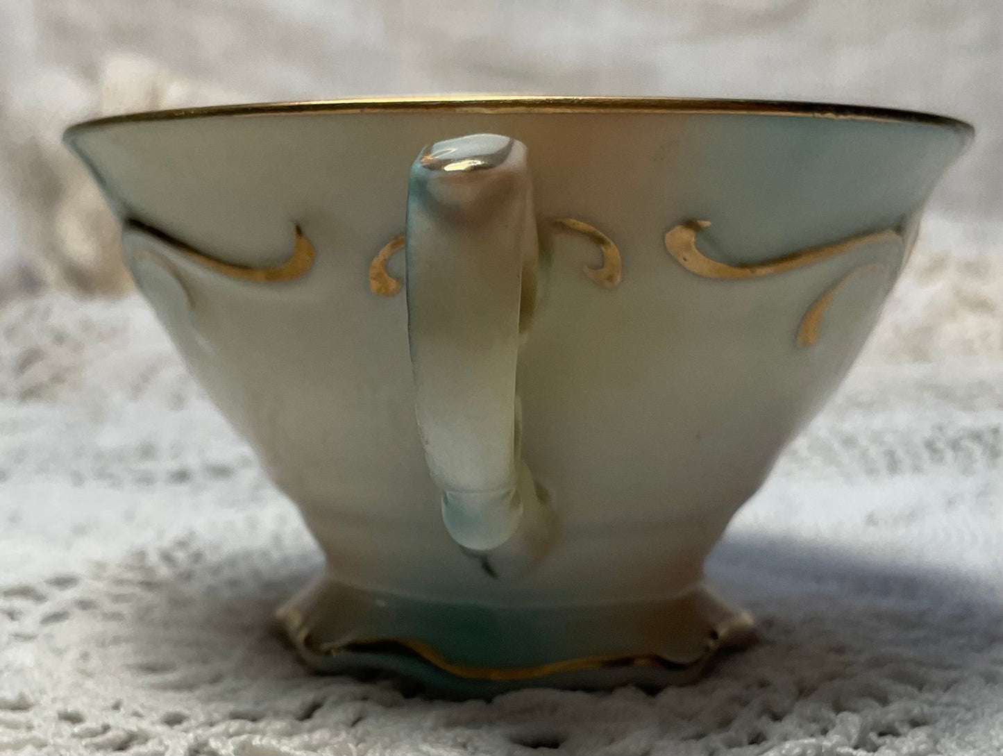 1940s Hand-painted Footed Demitasse Cup by CICO China Germany