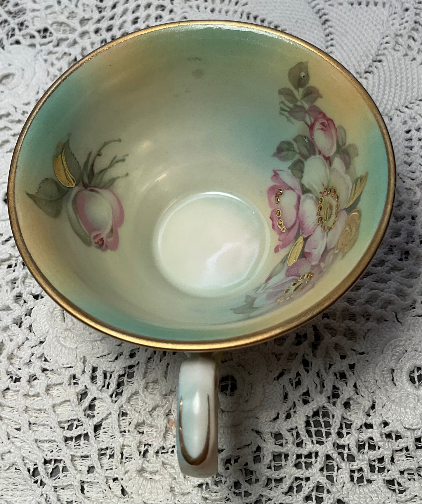 1940s Hand-painted Footed Demitasse Cup by CICO China Germany